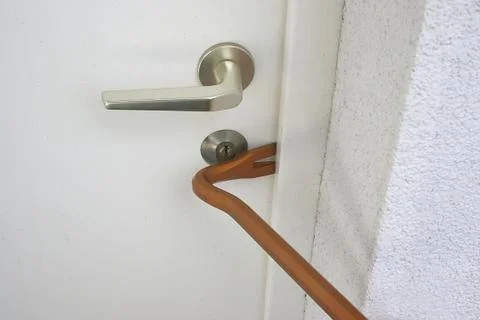 House apartment authority code crime damage door Stock Photos