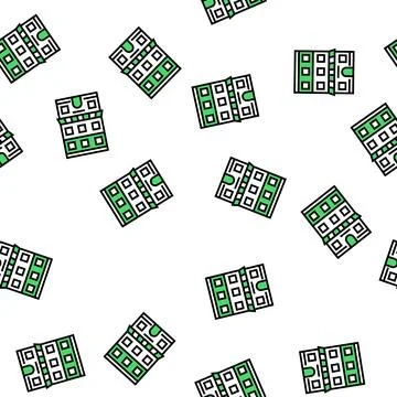 House with apartment building vector seamless pattern Ilustración de archivo