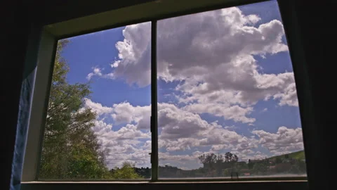 House Apartment Window Low Angle Clouds Timelapse Fast Motion Stock Footage 130418937