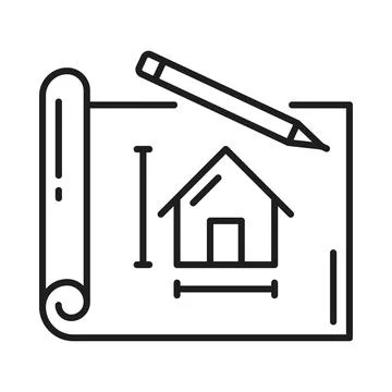 House architect development, home building icon Ilustración de archivo
