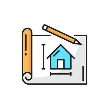 House architect development plan technical project Stock Illustration