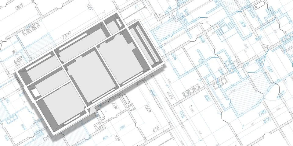 House architectural plan .Technical drawing background.Engineering design .Ve Stock Illustration