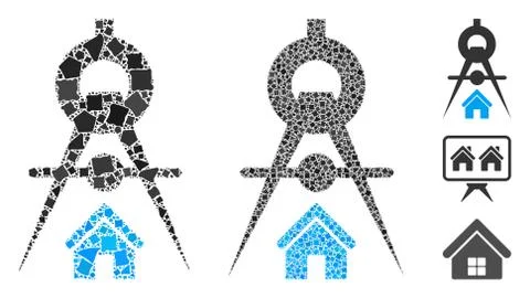 House architecture Composition Icon of Humpy Pieces Stockillustratie