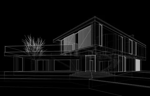House architecture design Stock Illustration