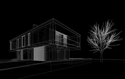 House architecture design Stock Illustration