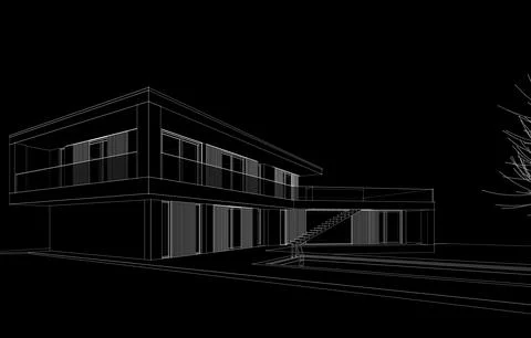 House architecture design Stock Illustration