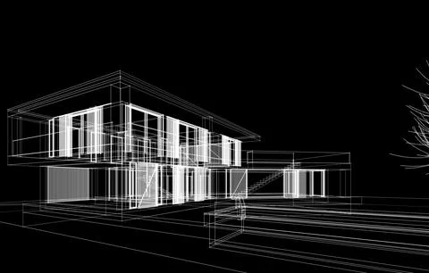 House architecture design Stock Illustration