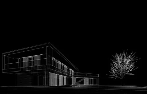House architecture design Stock Illustration