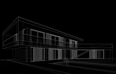 House architecture design Stock Illustration
