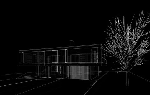 House architecture design Stock Illustration