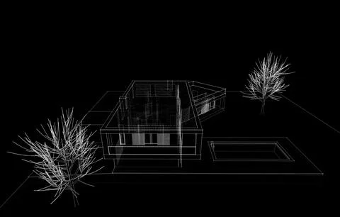 House architecture design Stock Illustration
