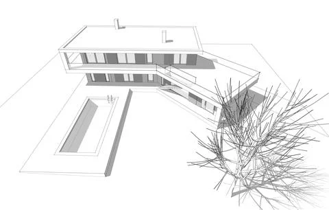House architecture design Stock Illustration