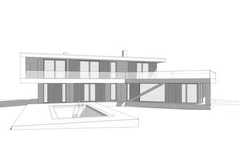 House architecture design Stock Illustration