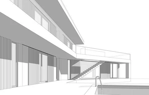 House architecture design Stock Illustration