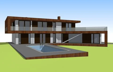 House architecture design Stock Illustration
