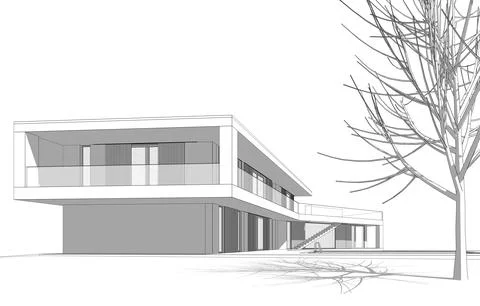 House architecture design Stock Illustration