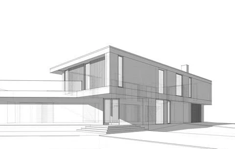 House architecture design Stock Illustration