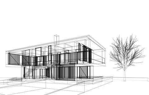 House architecture design Stock Illustration