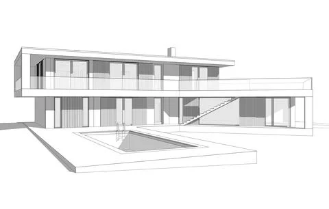 House architecture design Stock Illustration