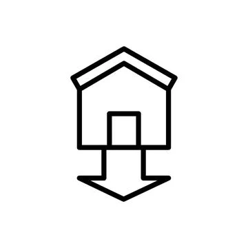 House arrow down icon. Simple line, outline vector elements of bankruptcy icons 스톡 일러스트