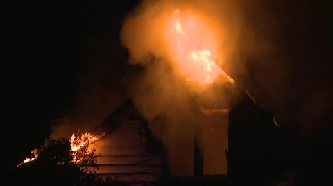 House Attic Fire Stock Footage 44901342