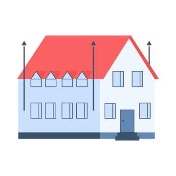 A house with an attic. Stock Illustration