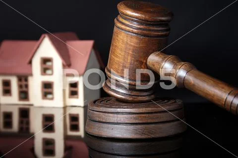 House Auction, Gavel and Property. concept for home ownership, buying, selling Stock Photos