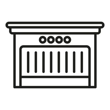 House automatic gate icon outline vector. Door security Stock Illustration