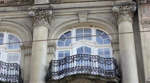 House with balcony Stock Footage 48483929