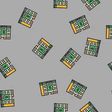 House bank building vector seamless pattern Ilustración de archivo