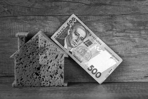 House. Banknotes. Stock Photos