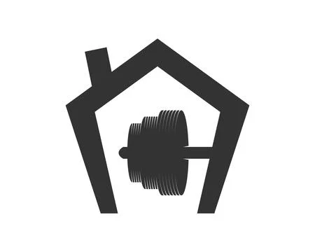 House with barbell shape inside 스톡 일러스트