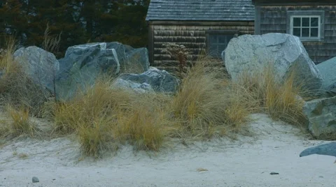 House at the Beach During The Winter Stock Footage 45369591