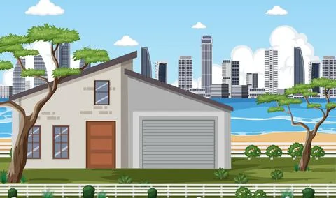 House by the beach Stock-Illustration