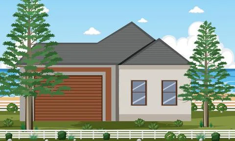 House by the beach Stock-Illustration