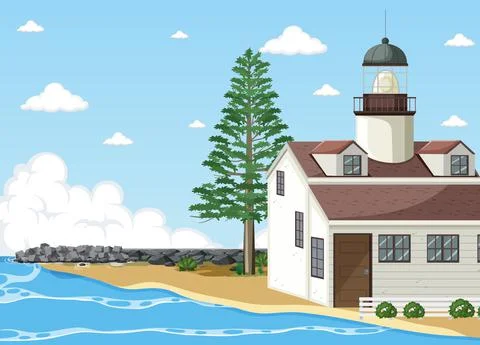 House by the beach Stock-Illustration