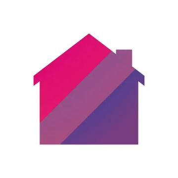 House with a bisexual pride flag Stock Illustration