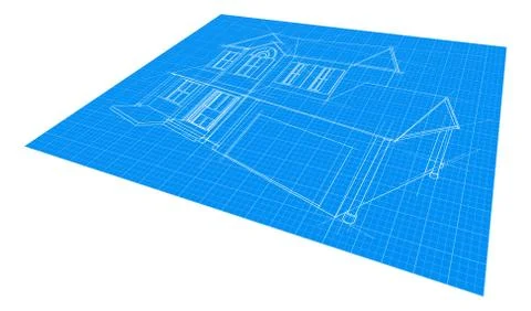 House Blueprint Drawing Ilustración de archivo