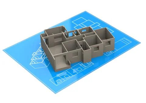 The house blueprint Stock Illustration