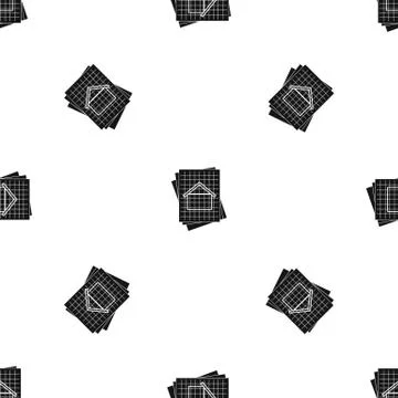 House blueprint pattern seamless black Illustrazione stock