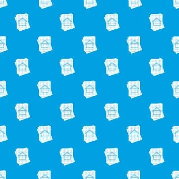 House blueprint pattern seamless blue Illustrazione stock