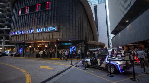 House of Blues, Back to the Future, Chicago Timelapse 4k Stock Footage 130917723