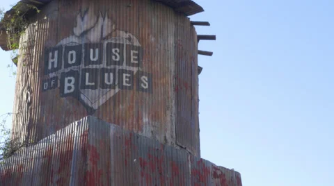 House of Blues Close up of Water Tower Stock Footage 53810130