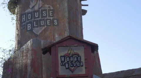 House of Blues Sign Close Up Stock Footage 53810203