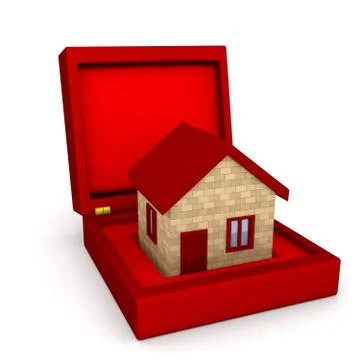 House in box over white Stock Illustration