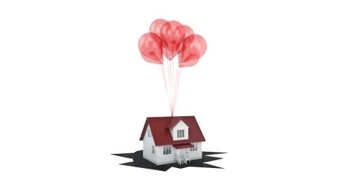 House on the break, concept. 3d rendering Stock Illustration