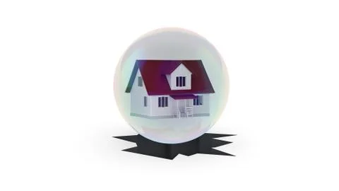 House on the break, concept. 3d rendering Stock Illustration