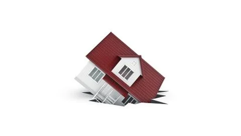 House on the break, concept. 3d rendering Stock Illustration