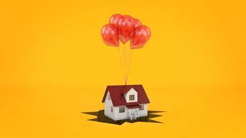 House on the break, concept. 3d rendering Stock Illustration