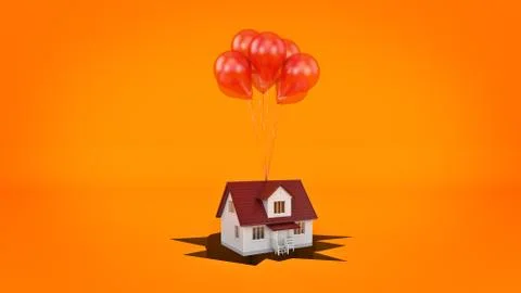 House on the break, concept. 3d rendering Stock Illustration
